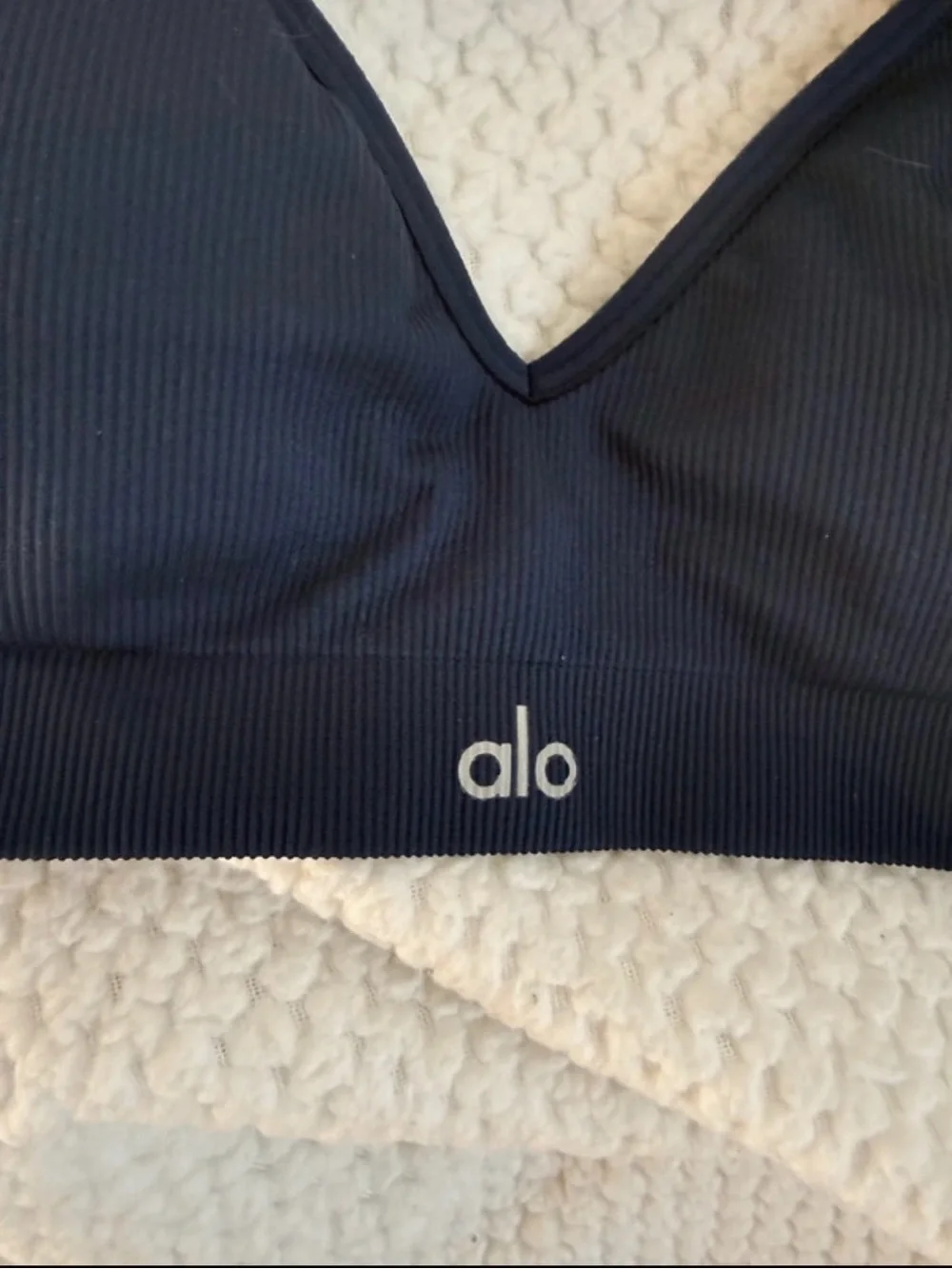 ALO Yoga Navy Cross-Back Sports Bra